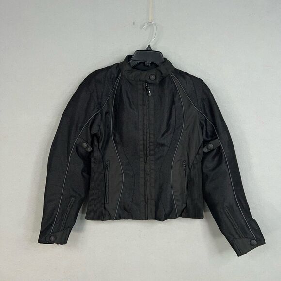 Frank Thomas Motorcycle Jacket Womens Medium Black Mesh CE Armor Waterproof - Picture 1 of 16